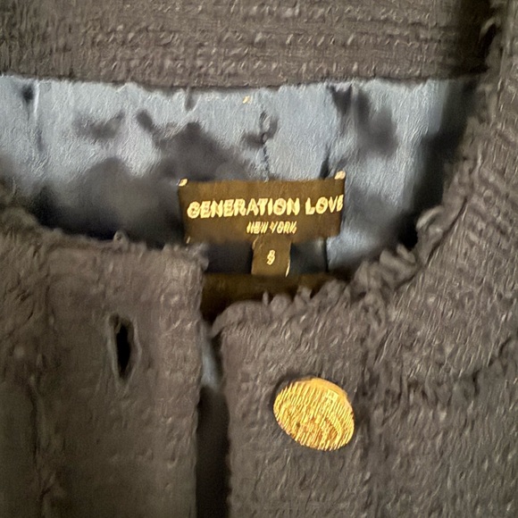 Generation Love Navy Kristen Embellished Tweed Blazer - Picture 3 of 9